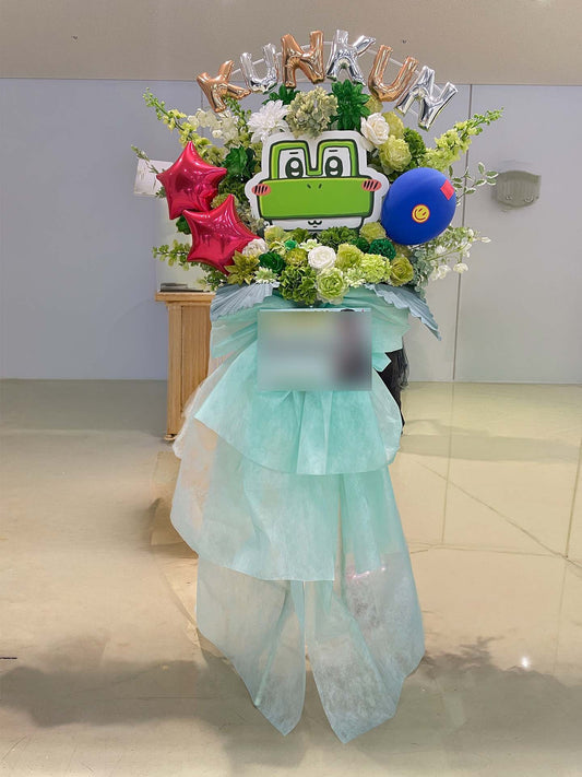 東京ビックサイトへお届けしたオーダーメイドのフラワースタンド|HANA GARDEN TOKYO