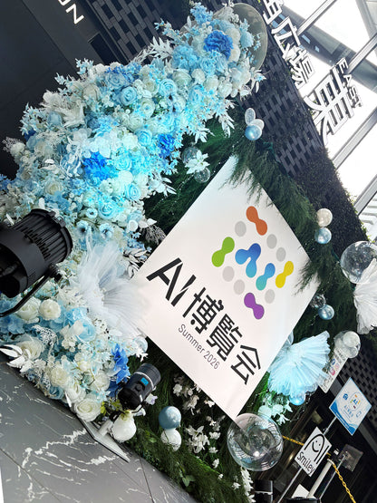 AI博覧会 Summer 2026の展示会フォトスポット装飾・施工事例｜HANA GARDEN TOKYO