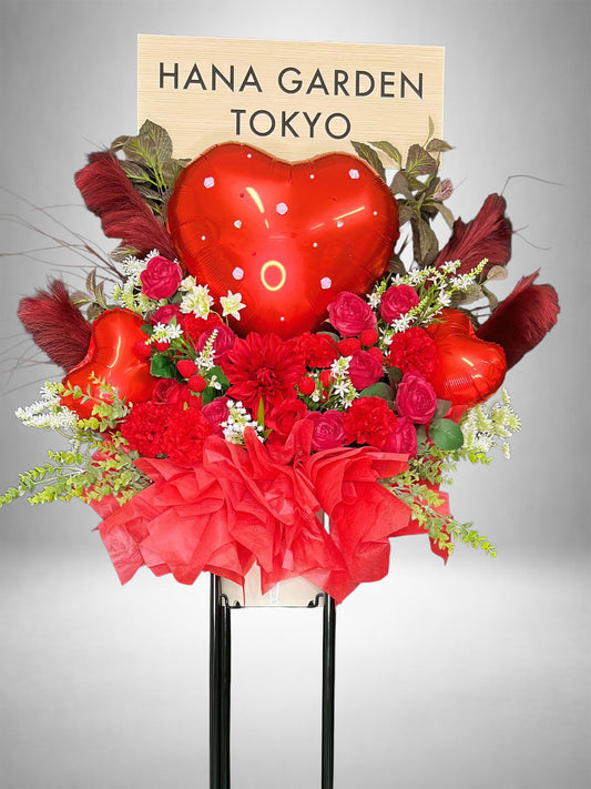 [Re:Bloom] ハートジュエリースタンド花 （レッド）