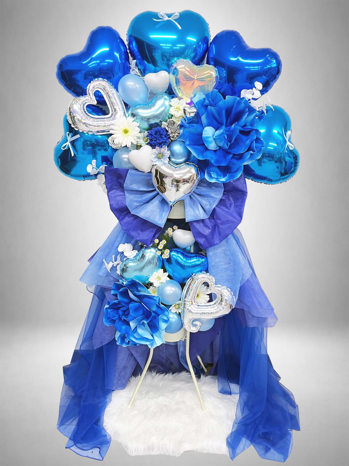 高品質　ブルーフラワーアゲート　ブルー桜瑪瑙　月　ムーン　スタンド付き Re:Bloom] ブルーハートエレガントバルーンスタンド – HANA GARDEN TOKYO